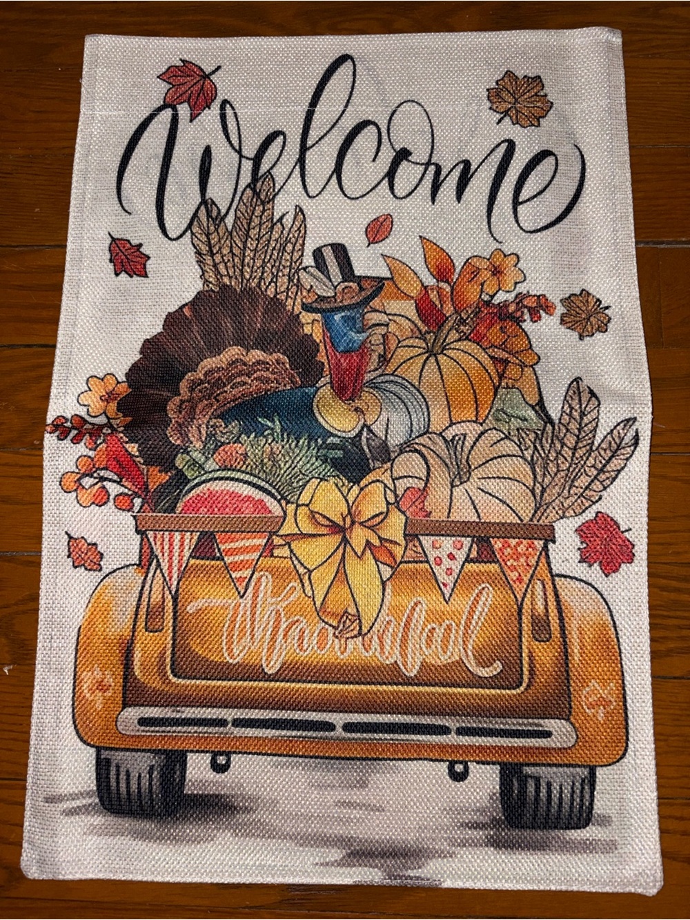 Garden Flag Thanksgiving Fall 12” x 18” NWOT